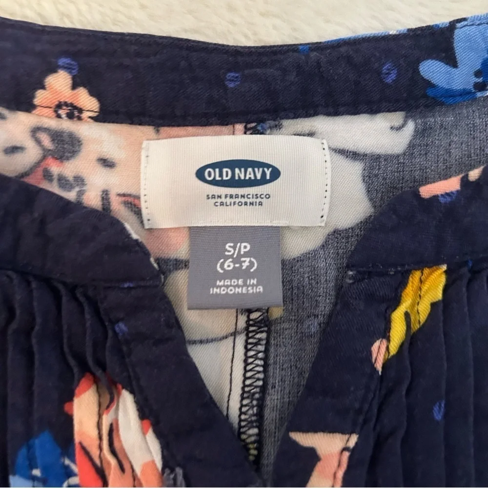 Size 6/7 GIRLS Navy Floral Dress E3